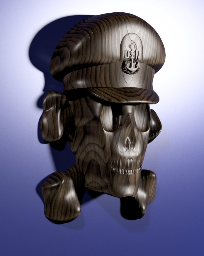Navy Chief Petty Officer Skull (CPO) insignia 3D stl file for CNC router
