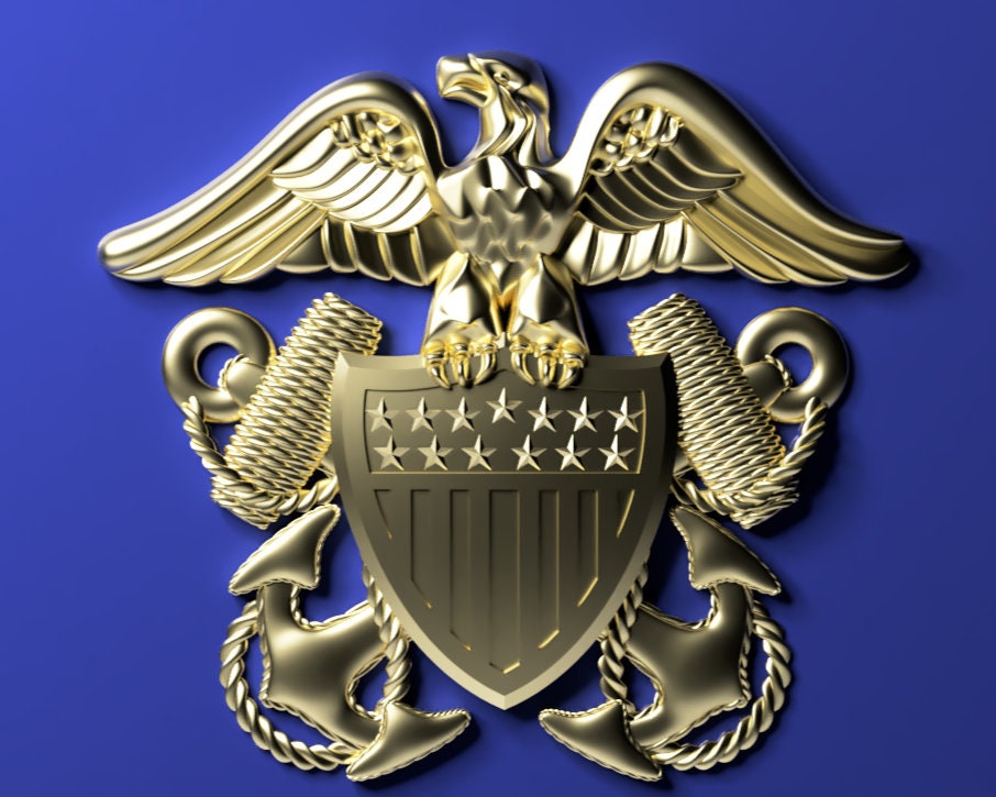 Navy Officers Crest 3D stl file for CNC router