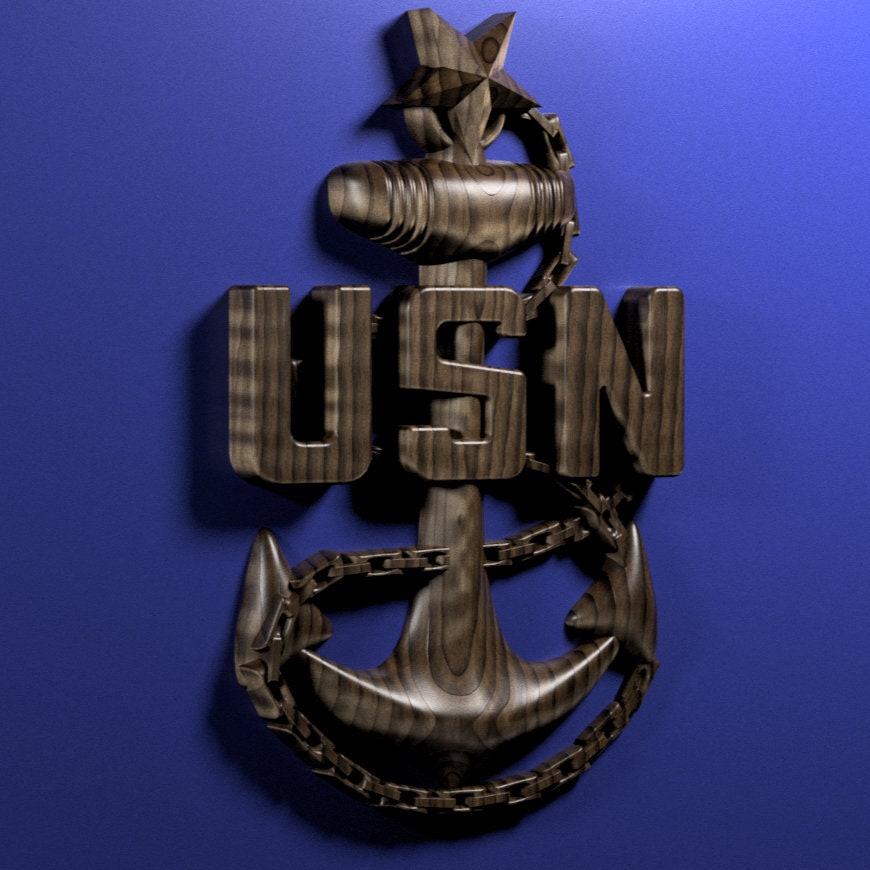 Navy Senior Chief Petty Officer (MCPO) insignia 3D stl file for CNC router