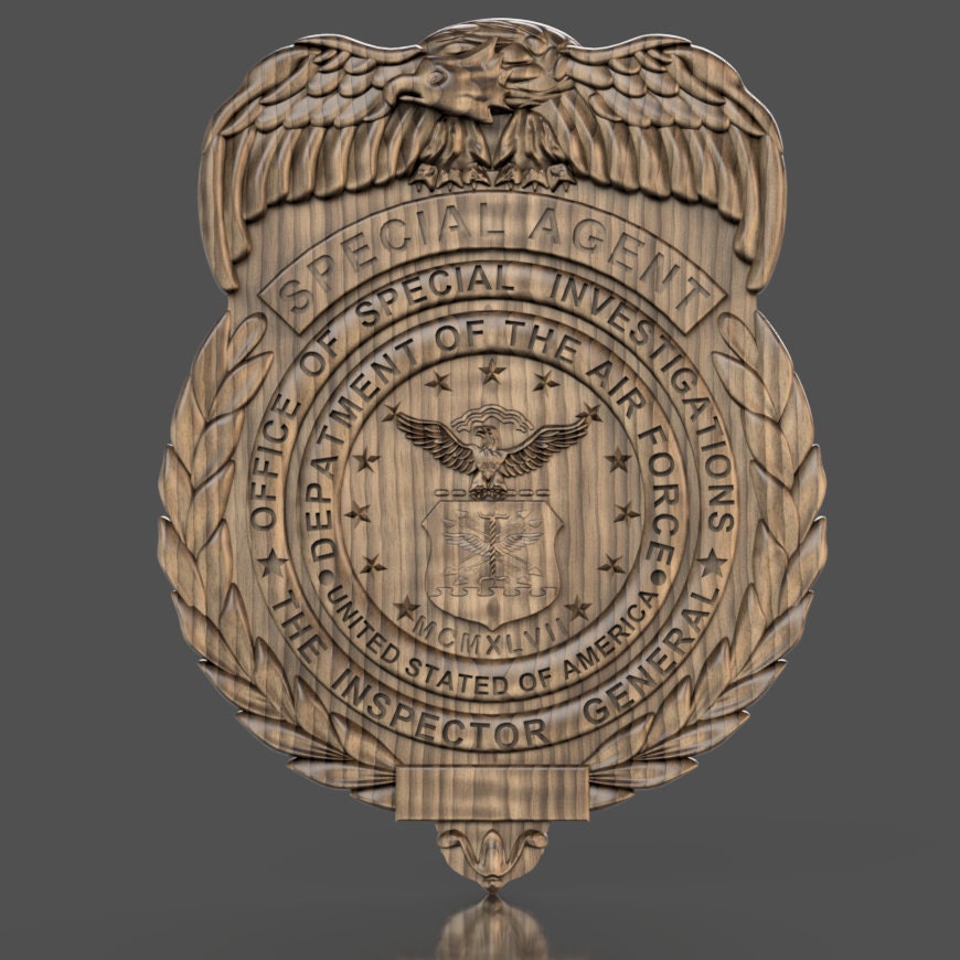 Air Force Special Agent Badge 3D stl file for CNC router