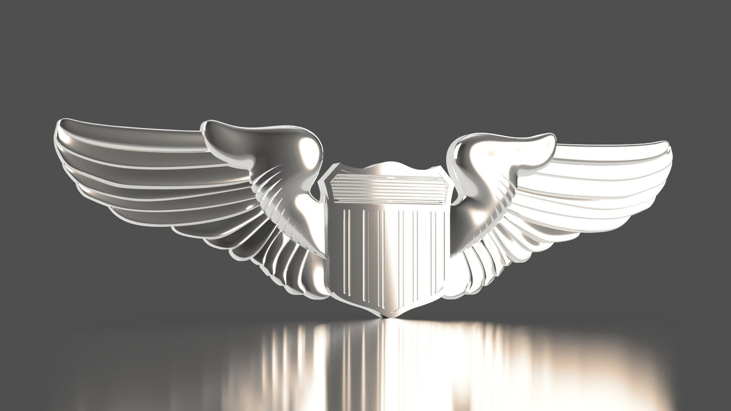 Air Force Pilot Badge 3D stl file for CNC router