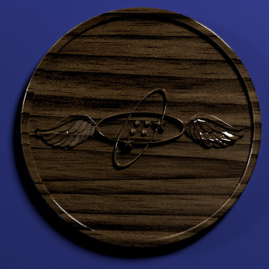 Navy Aviation electronics technician (AT)  Rating Badge 3D stl file for CNC router