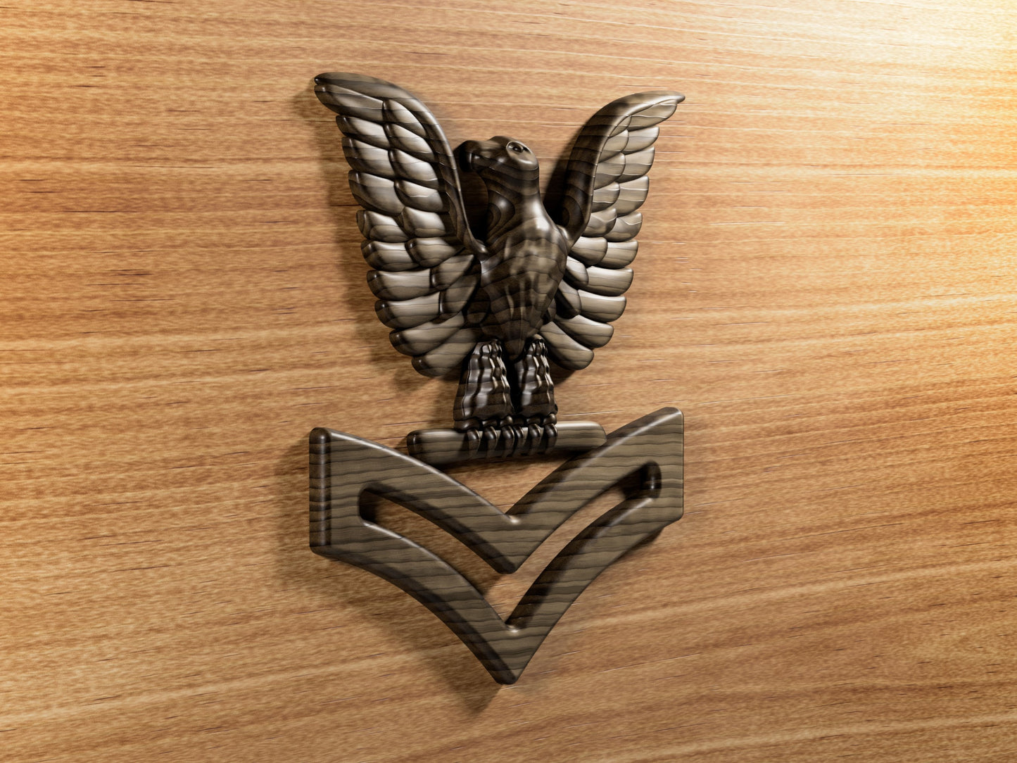 Navy Second Class Petty Officer perched eagle insignia 3D stl file for CNC router