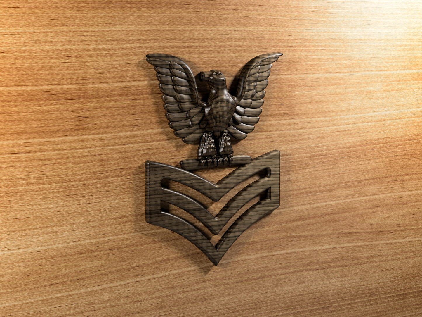 Navy First Class Petty Officer perched eagle insignia 3D stl file for CNC router