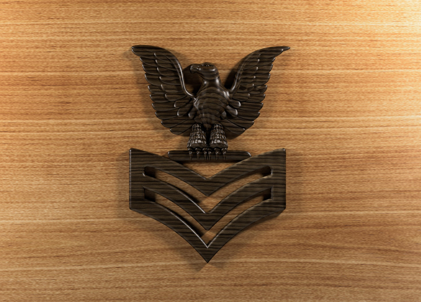 Navy First Class Petty Officer perched eagle insignia 3D stl file for CNC router
