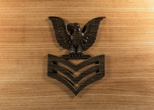 Navy First Class Petty Officer perched eagle insignia 3D stl file for CNC router