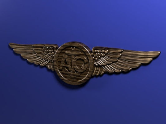 Navy Air Crew wings 3D stl file for CNC router