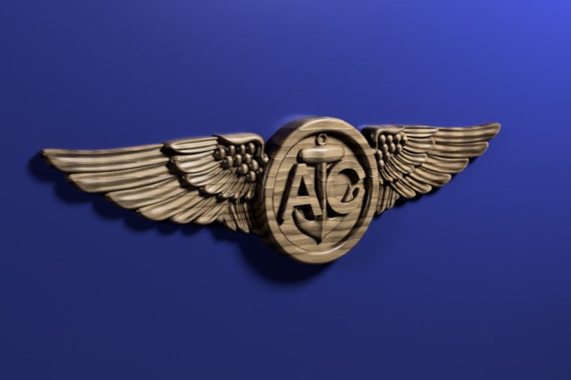 Navy Air Crew wings 3D stl file for CNC router