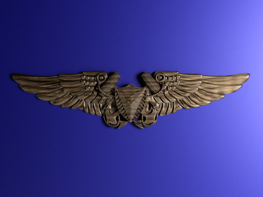 Navy Aerial Vehicle Operators wings 3D stl file for CNC router