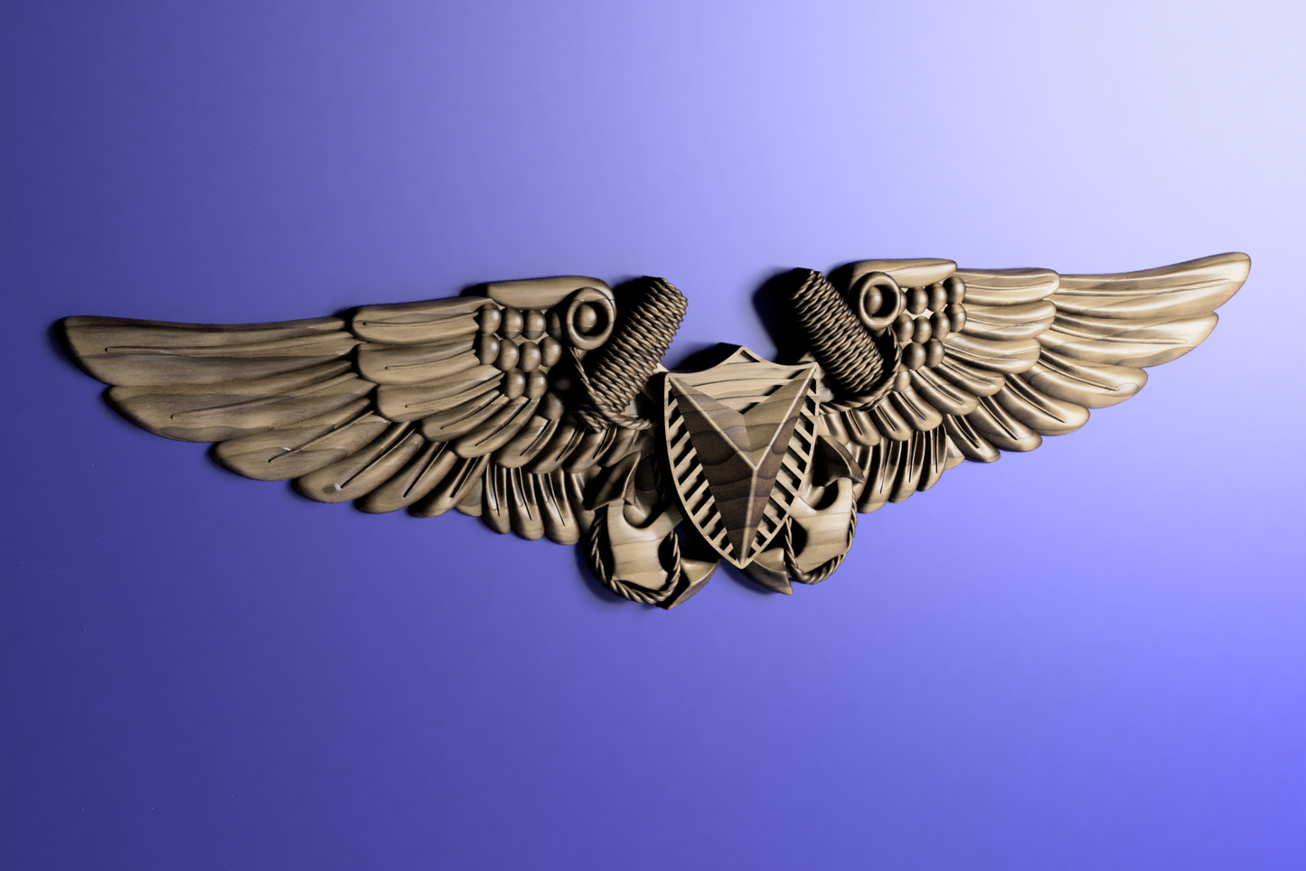 Navy Aerial Vehicle Operators wings 3D stl file for CNC router