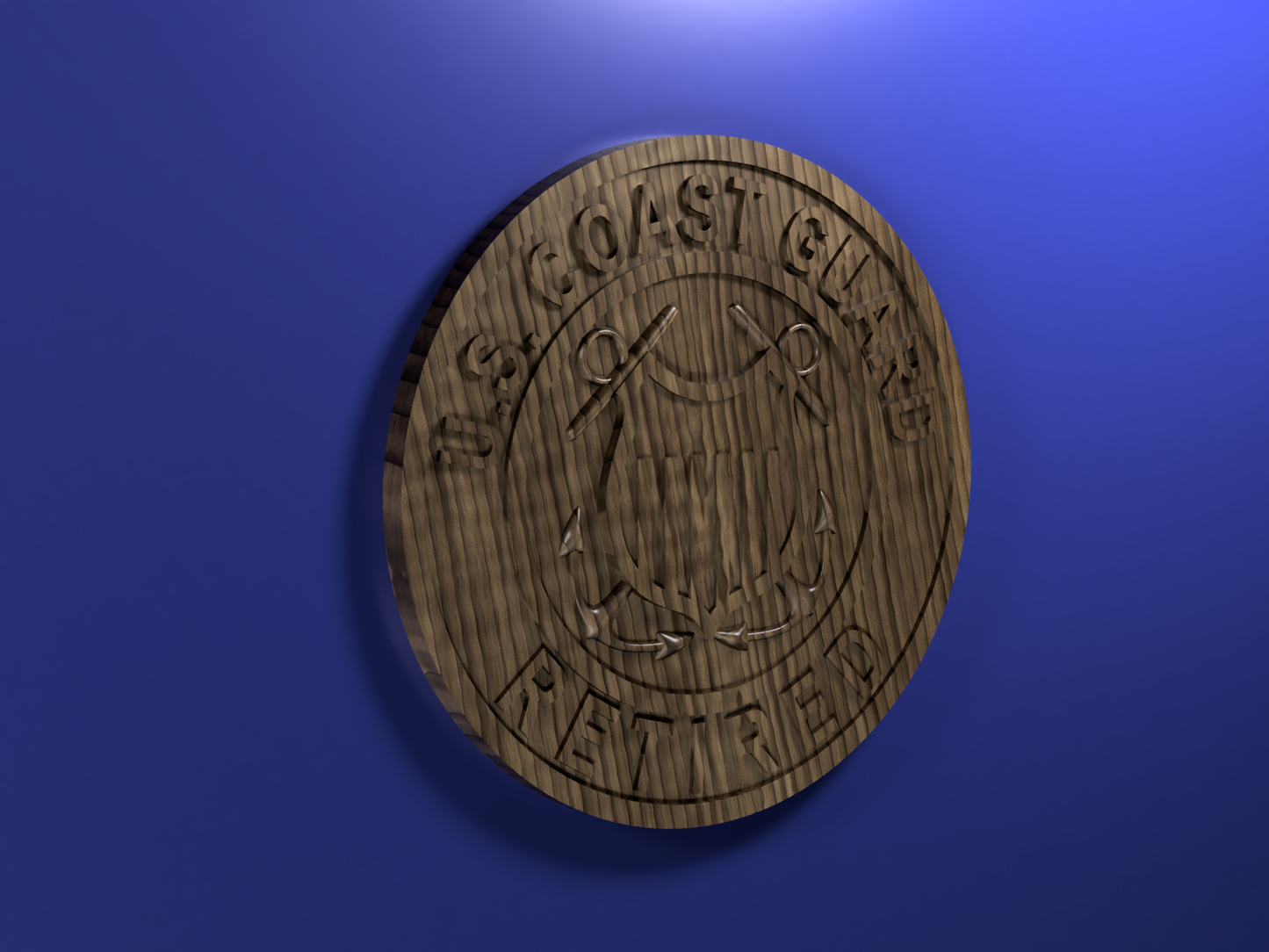 Coast Guard Retired 3D stl file for CNC router