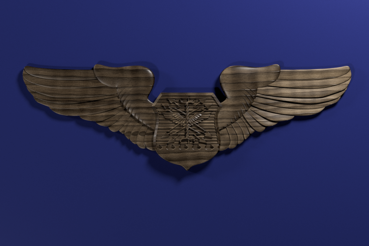 Air Force Navigator Badge 3D stl file for CNC router