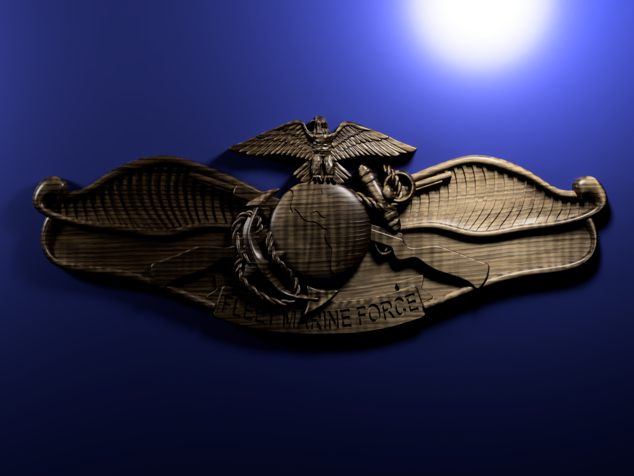 Navy Fleet Marine Force (FMF) Insignia 3D stl file for CNC router
