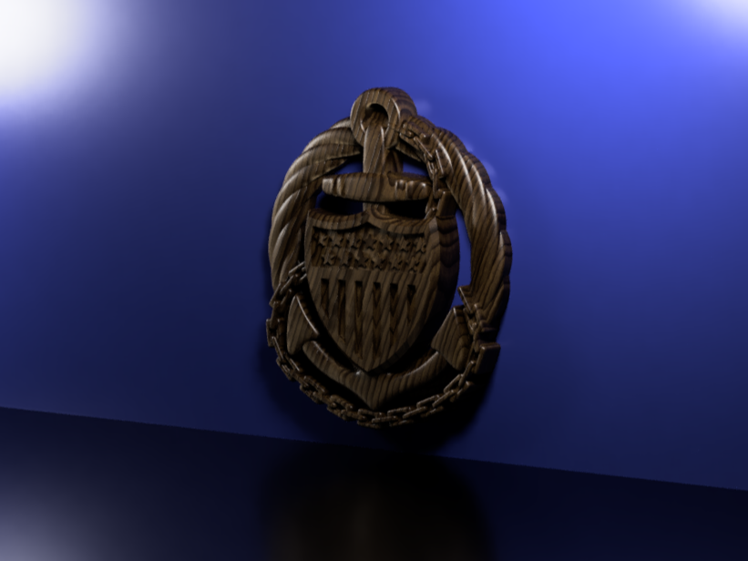 Coast Guard OIC Afloat insignia 3D stl file for CNC router