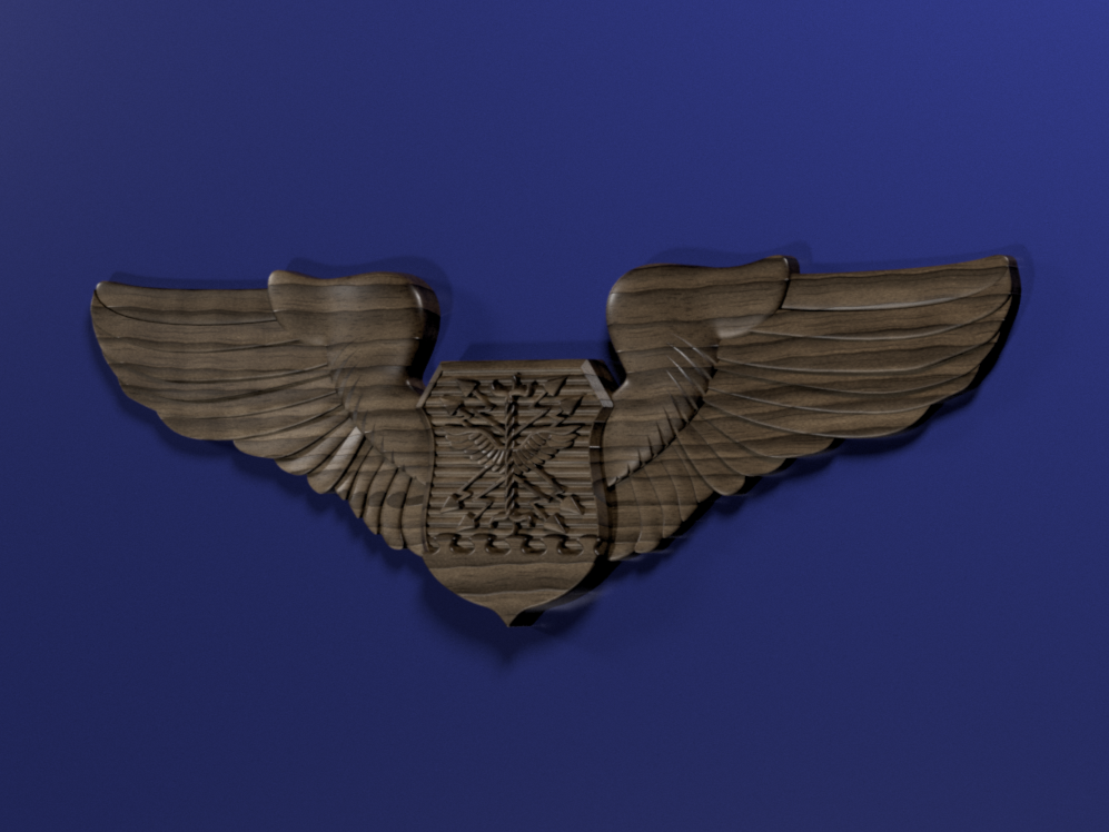 Air Force Navigator Badge 3D stl file for CNC router