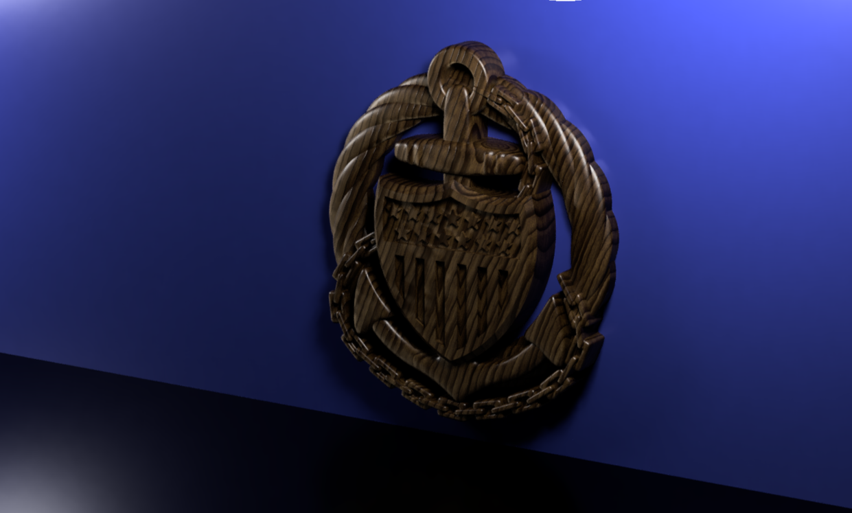 Coast Guard OIC Afloat insignia 3D stl file for CNC router