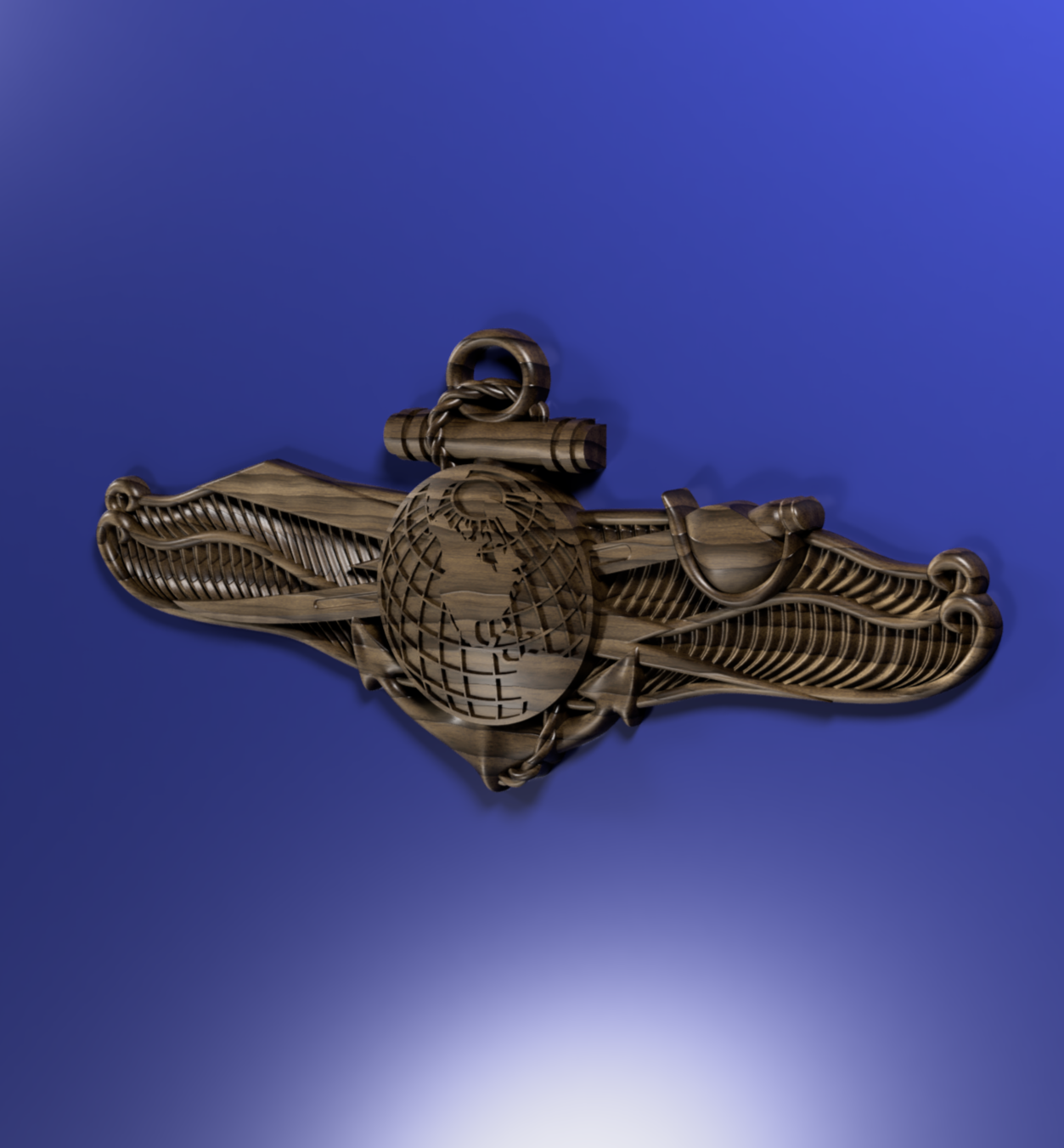 Navy Enlisted Information Warfare Specialist (EIWS) insignia, 3D stl file for CNC router