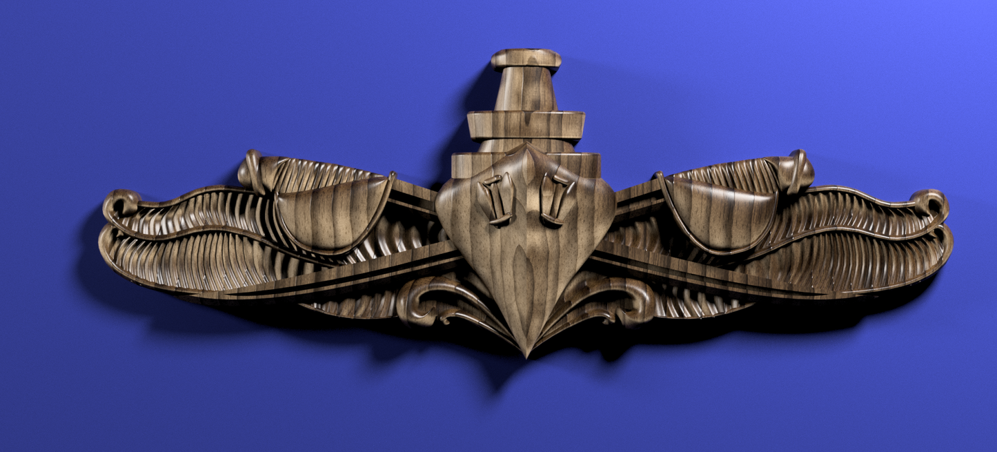 Navy Enlisted Surface Warfare Specialist ESWS Insignia 3D stl file for CNC router