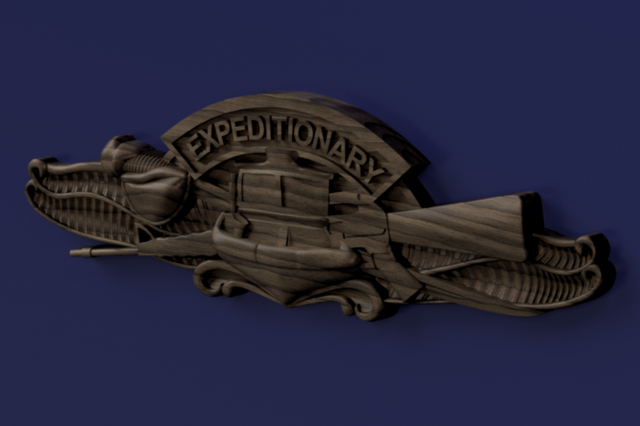 Navy Expeditionary Warfare (EXW) Insignia 3D stl file for CNC router