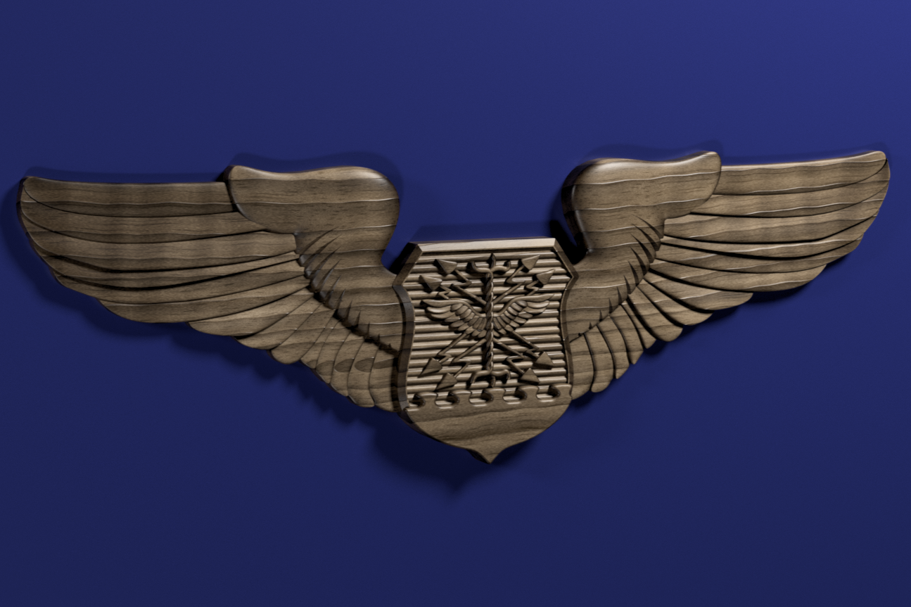 Air Force Navigator Badge 3D stl file for CNC router