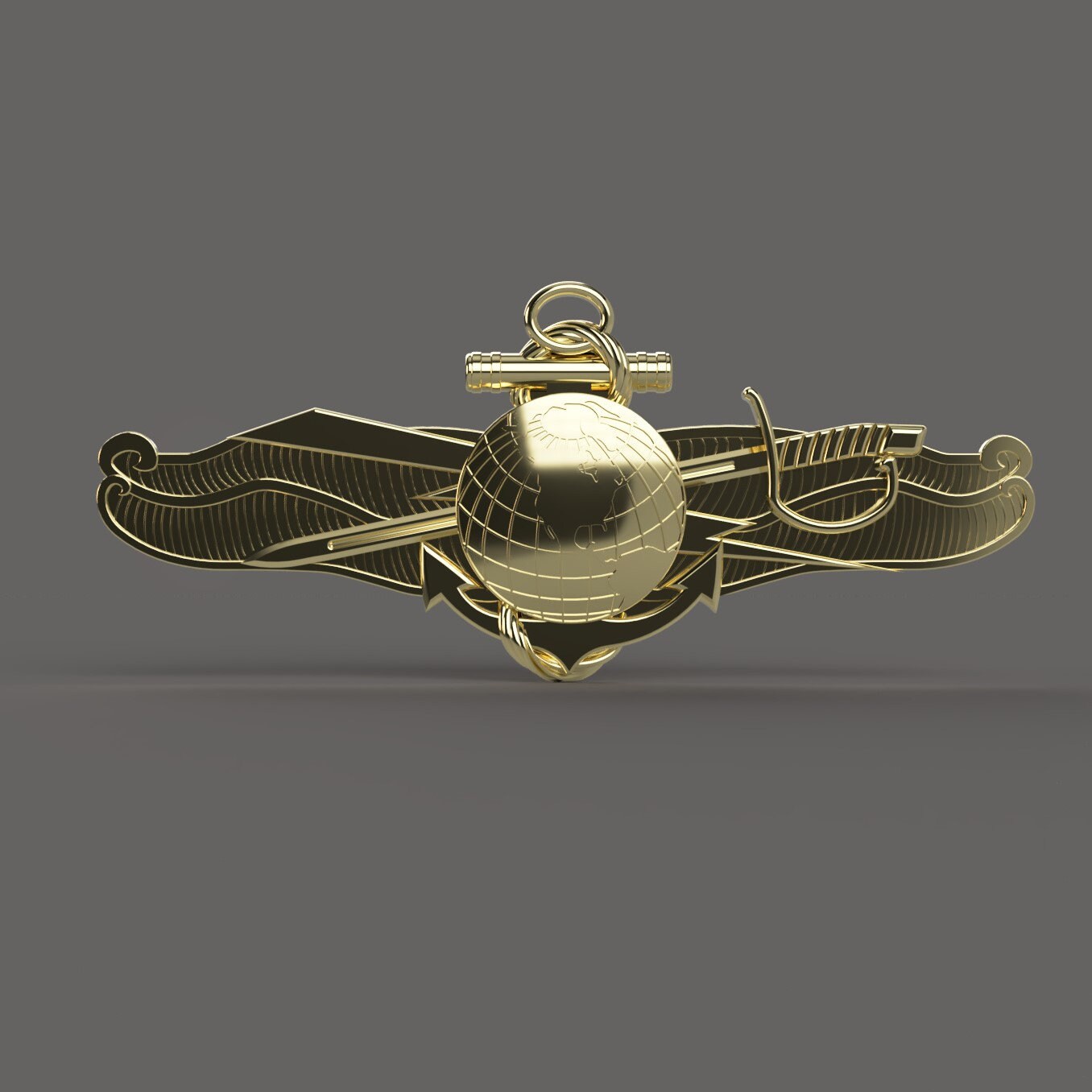 Navy Information Warfare Officer (IWO) insignia, 3D stl file for CNC router