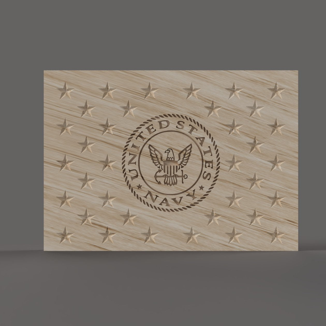 United States (US) Flag Union Jack with US Navy insignia 3D stl file for CNC router