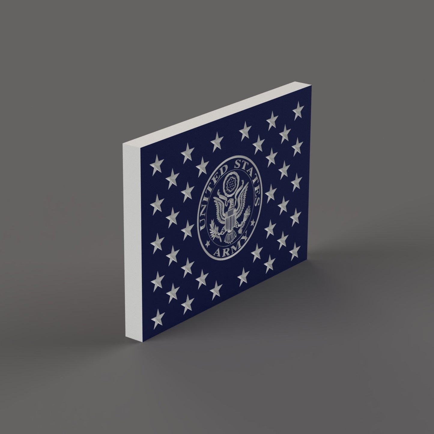 United States (US) Flag Union Jack with Army insignia 3D stl file for CNC router