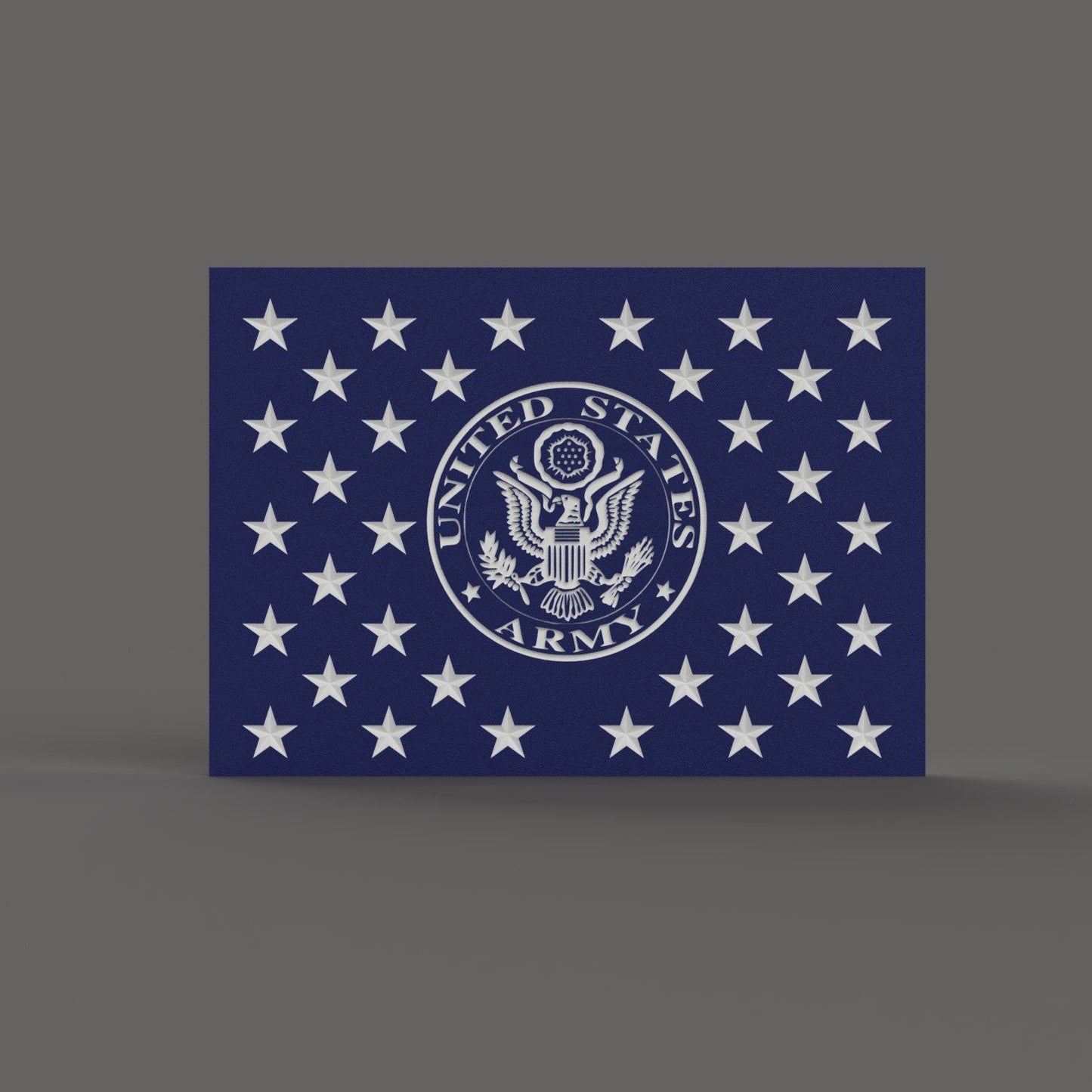 United States (US) Flag Union Jack with Army insignia 3D stl file for CNC router