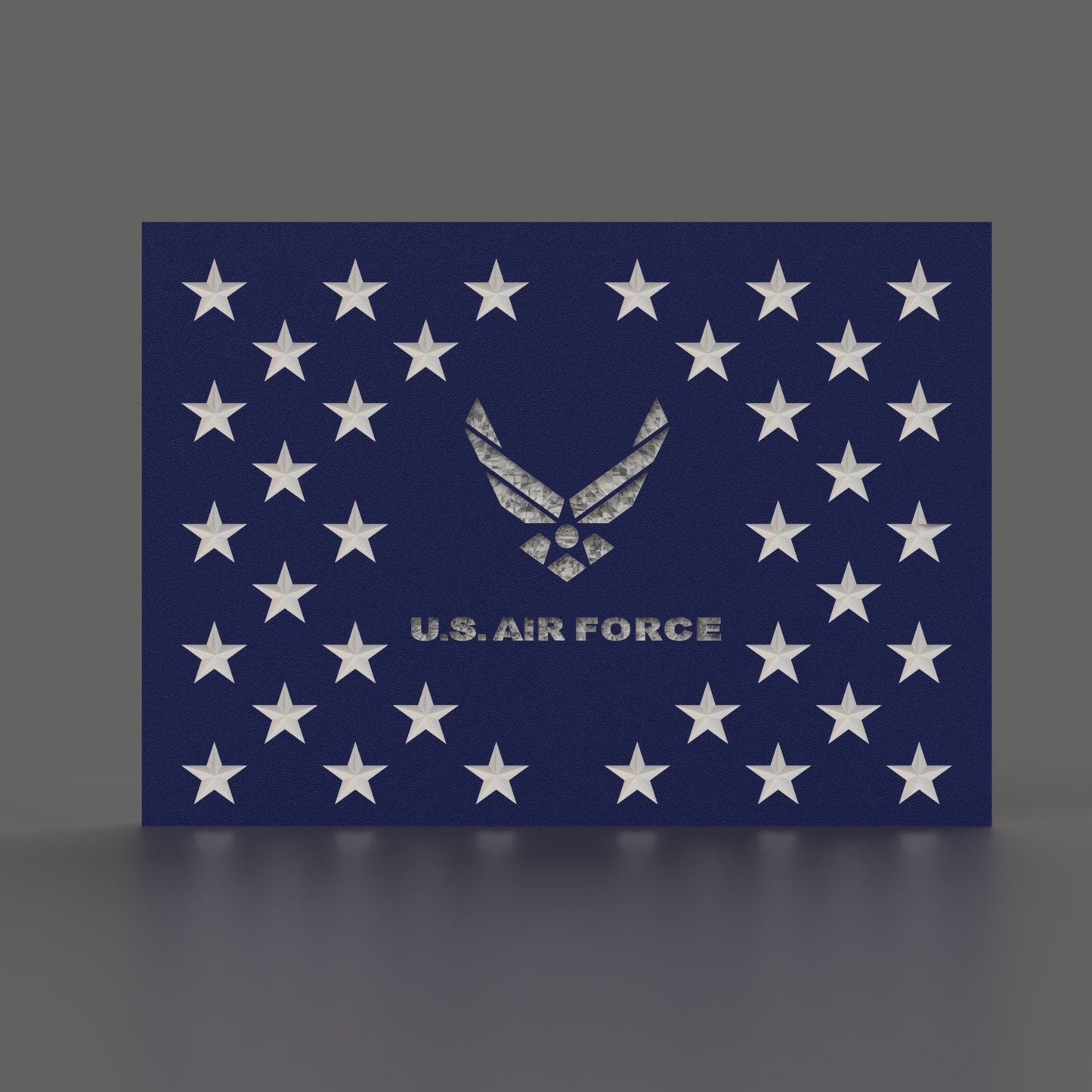 United States (US) Flag Union Jack with Air Force insignia 3D stl file for CNC router