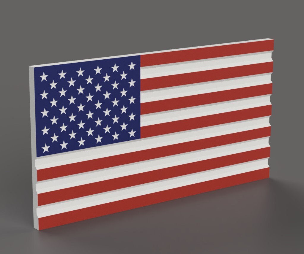 United States (US) Flag 3D stl file for CNC router