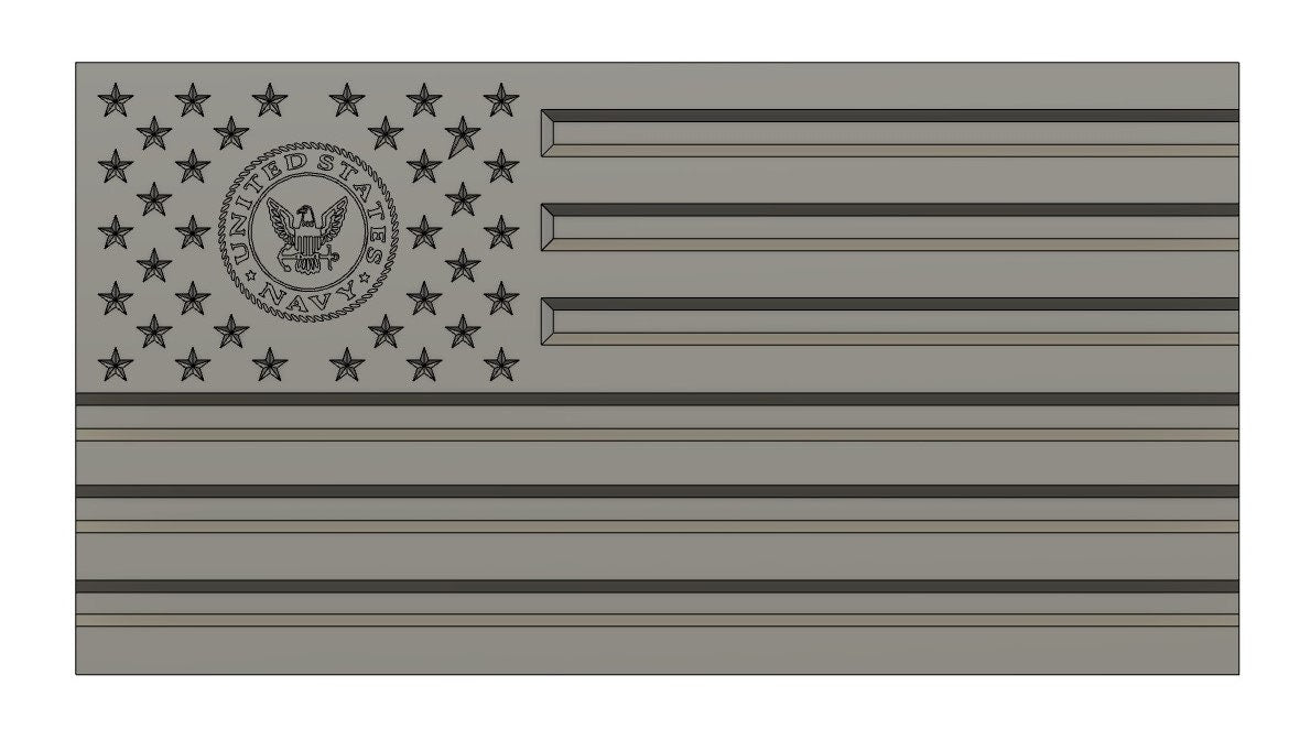 United States (US) Flag with US Navy insignia 3D stl file for CNC router