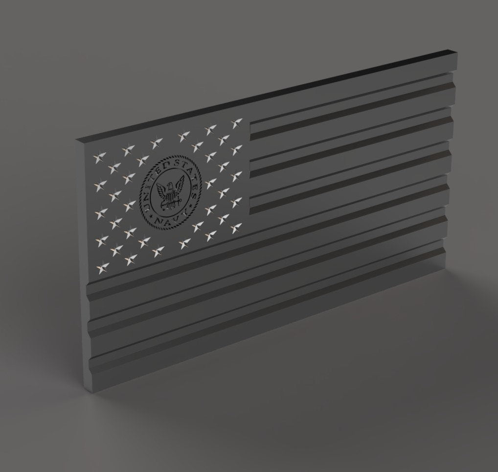 United States (US) Flag with US Navy insignia 3D stl file for CNC router