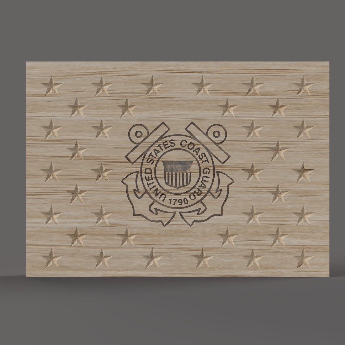 United States (US) Flag Union Jack with Coast Gaurd insignia 3D stl file for CNC router