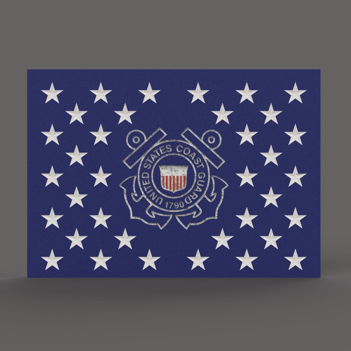 United States (US) Flag Union Jack with Coast Gaurd insignia 3D stl file for CNC router