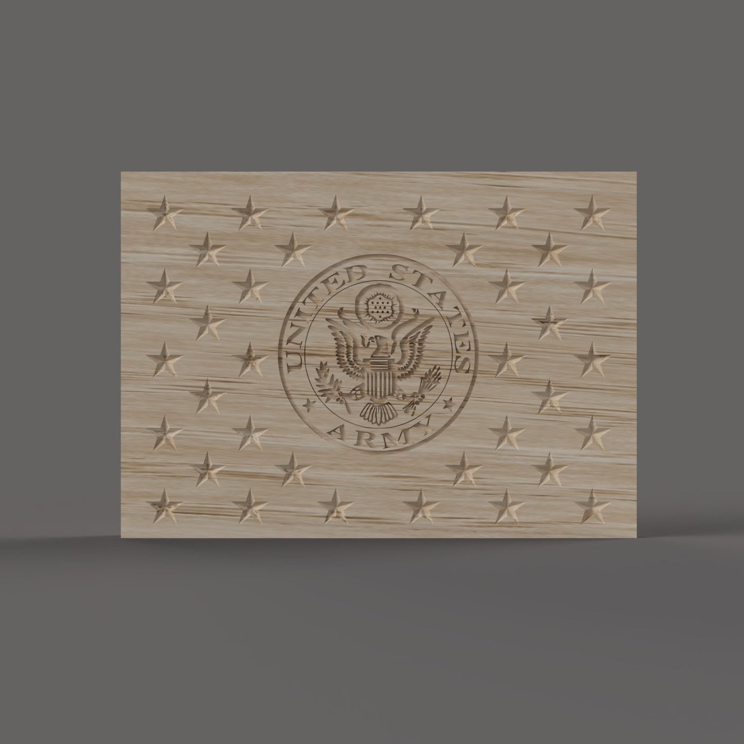 United States (US) Flag Union Jack with Army insignia 3D stl file for CNC router