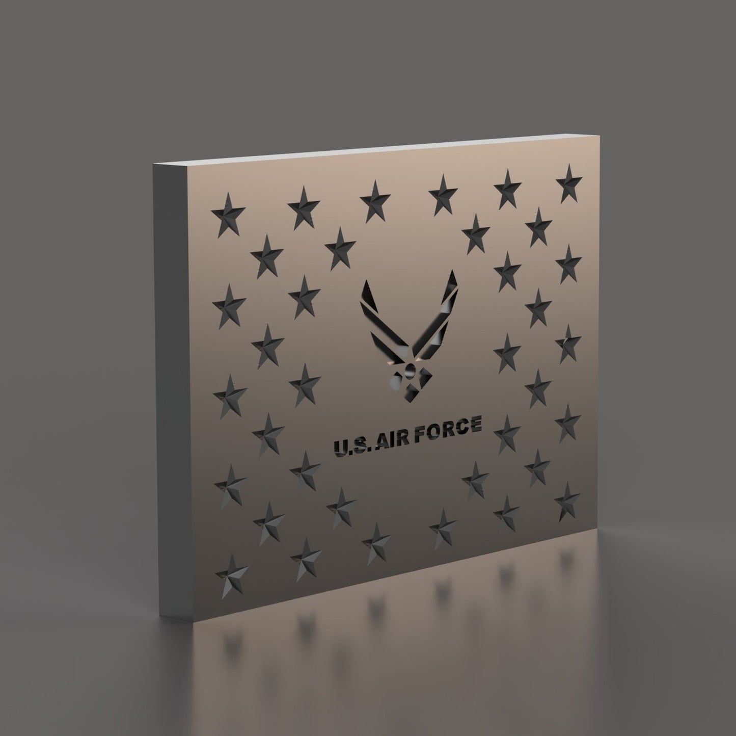 United States (US) Flag Union Jack with Air Force insignia 3D stl file for CNC router