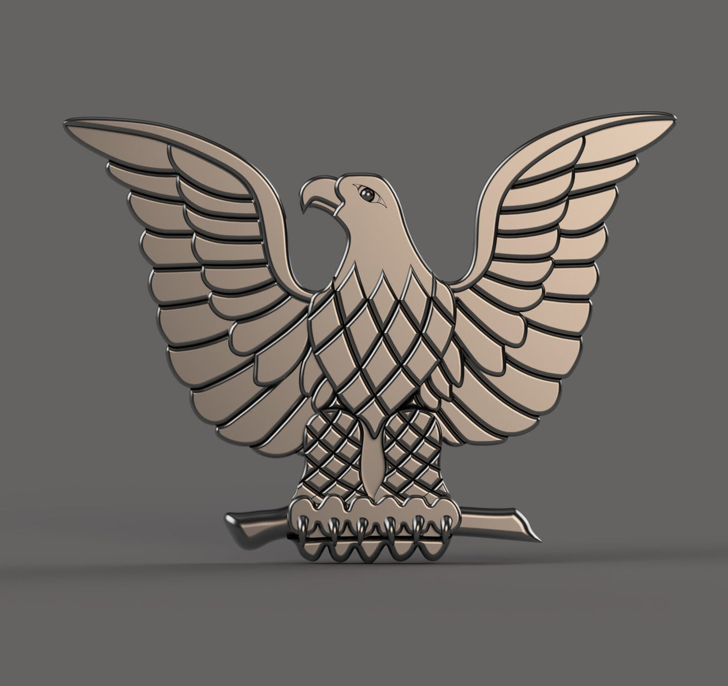 Navy Petty Officer perched eagle insignia 3D stl file for CNC router