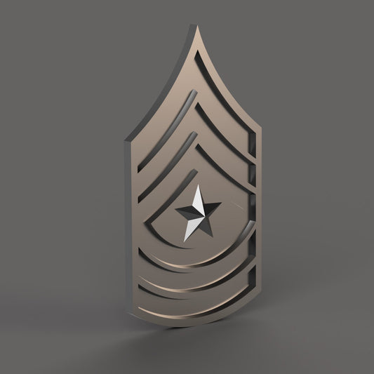 Army Sergeant Major (SGM)  insignia 3D stl file for CNC router