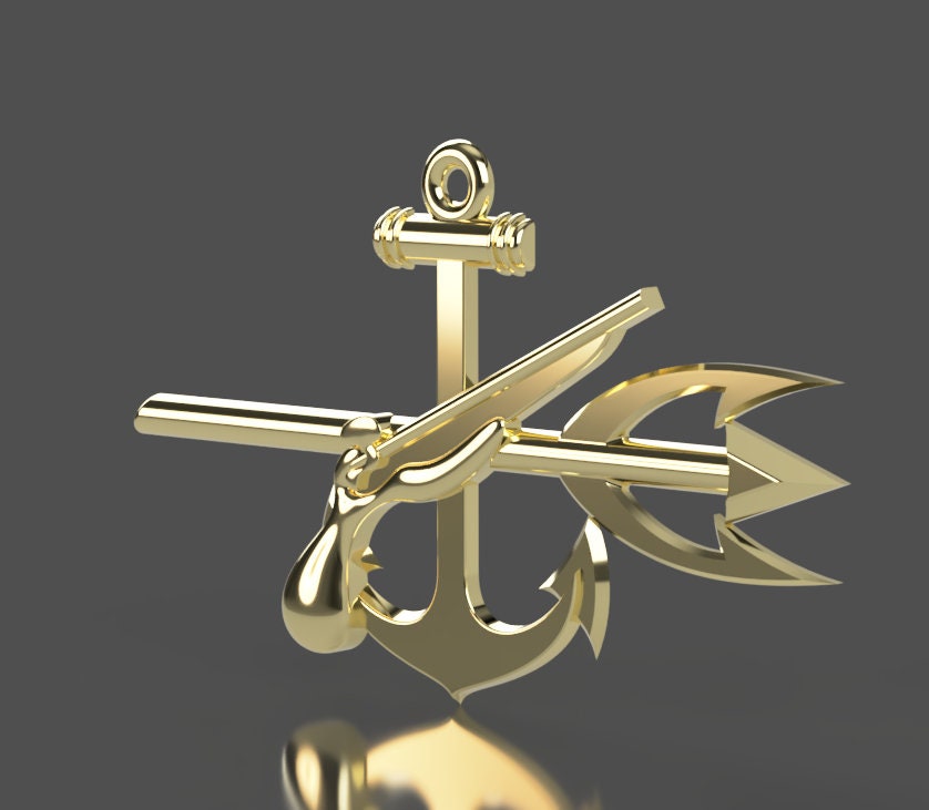 Navy Special  Operator (SO) Rating Badge 3D stl file for CNC router
