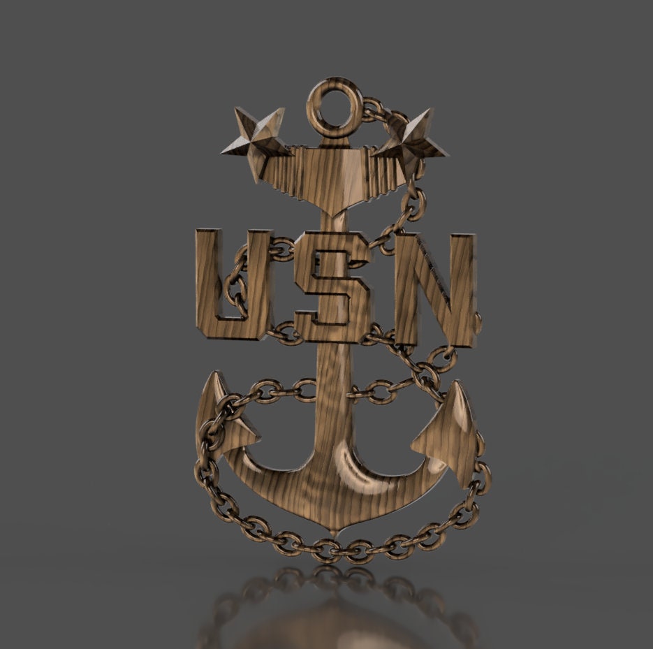 Navy Master Chief Petty Officer (MCPO) insignia 3D stl file for CNC router