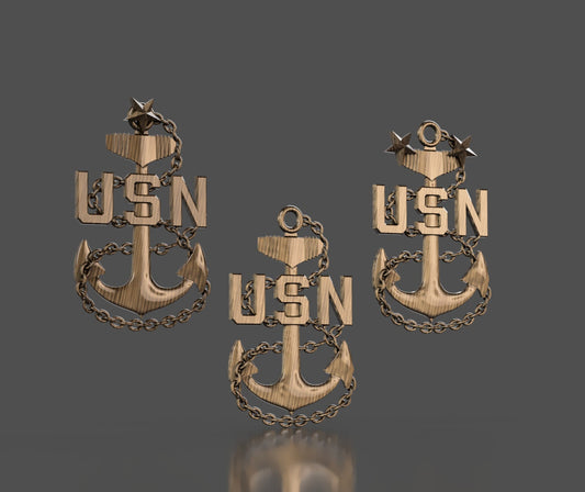 Navy Chief Petty Officer Insignia collection 3D stl file for CNC router