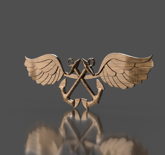 Navy Aviation Boatswain's Mate (AB) Rating Badge 3D stl file for CNC router