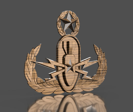 Armed Forces Master Explosive Ordinance Disposable (EOD) Badge insignia 3D stl file for CNC router