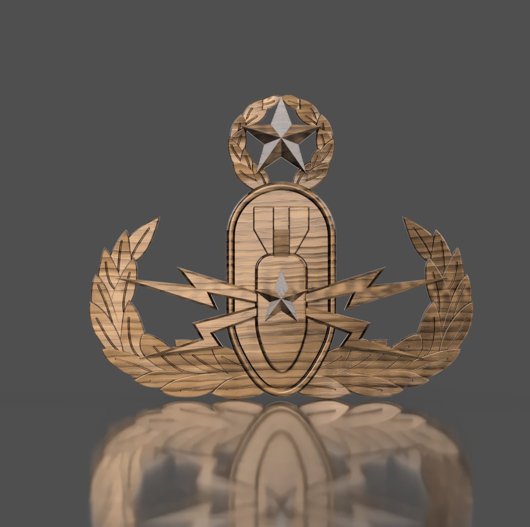 Armed Forces Master Explosive Ordinance Disposable (EOD) Badge insignia 3D stl file for CNC router