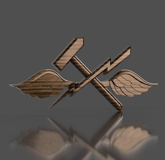 Navy Aviation Support Equipmentman (AS) Rating Badge 3D stl file for CNC router