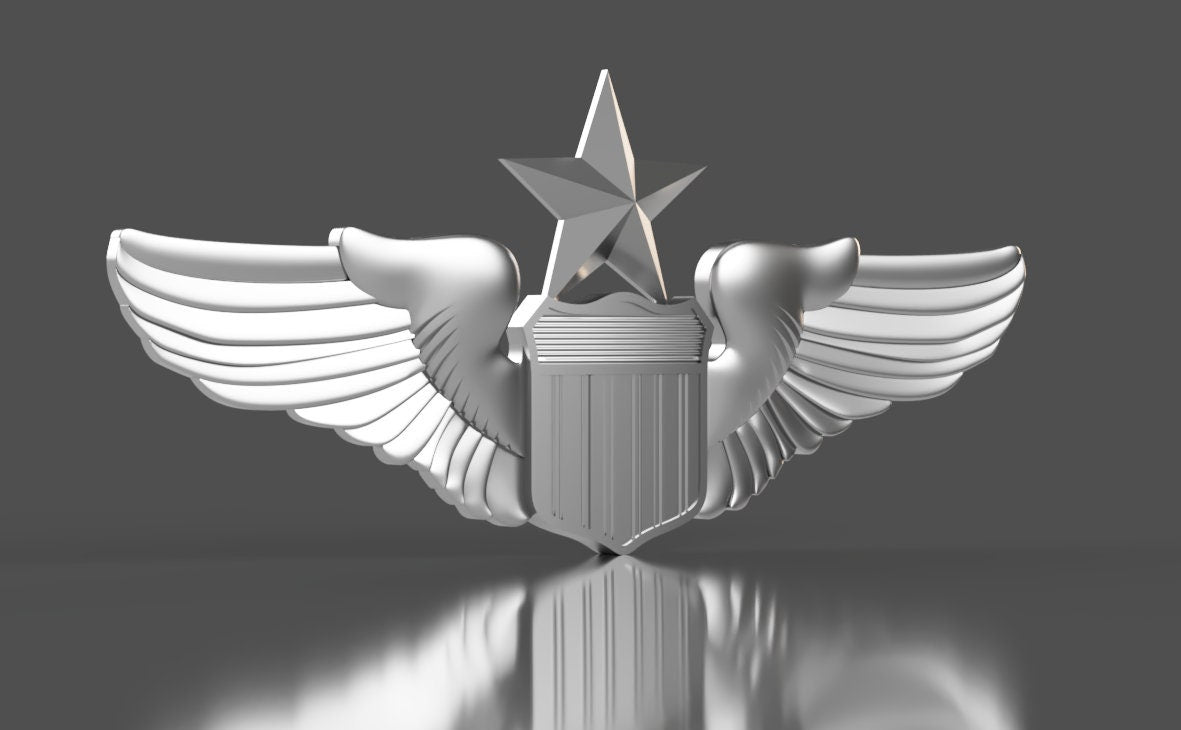 Air Force Senior Pilot Badge 3D stl file for CNC router