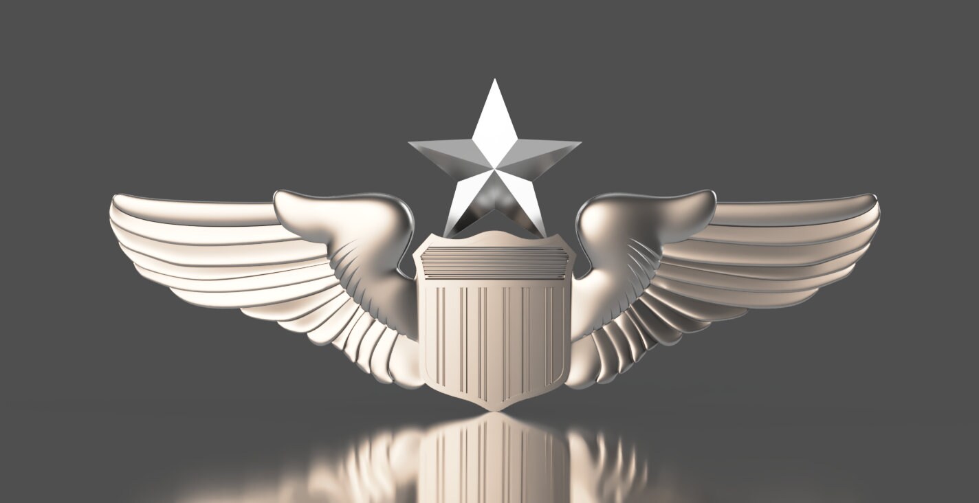 Air Force Senior Pilot Badge 3D stl file for CNC router