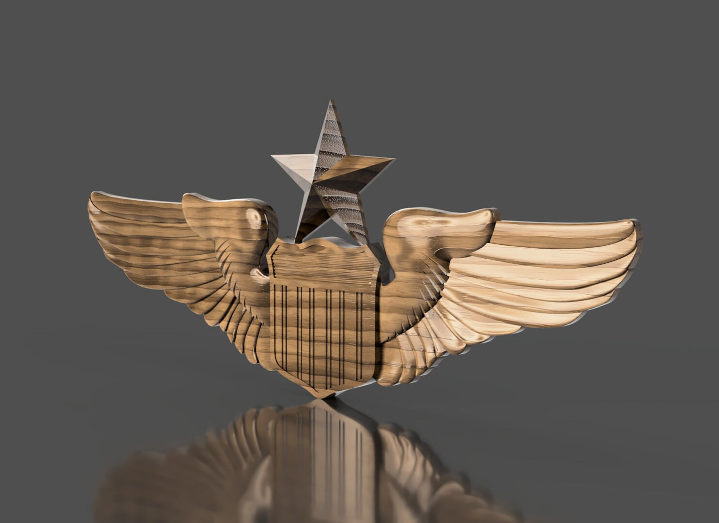 Air Force Senior Pilot Badge 3D stl file for CNC router