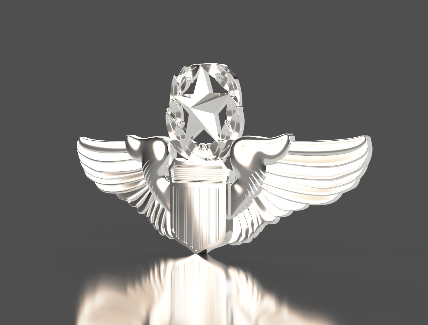 Air Force Command Pilot Badge 3D stl file for CNC router