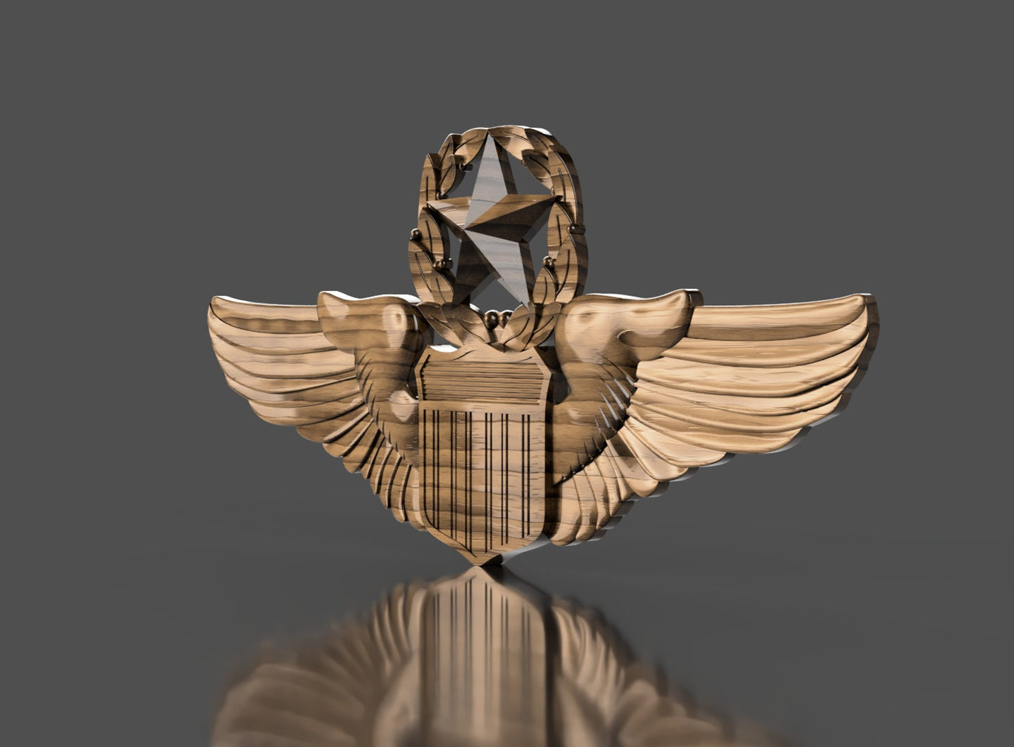 Air Force Command Pilot Badge 3D stl file for CNC router